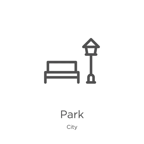 Park Icon Vektor aus der Stadtsammlung. Thin Line Park Outline Icon Vektor Illustration. Umriss, dünne Linie Park-Symbol für Website-Design und mobile, App-Entwicklung. — Stockvektor