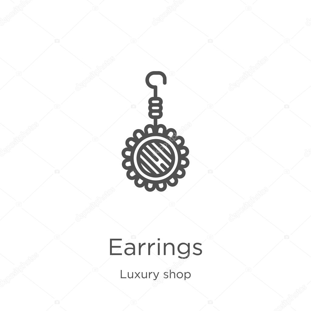 earrings icon vector from luxury shop collection. Thin line earrings outline icon vector illustration. Outline, thin line earrings icon for website design and mobile, app development.