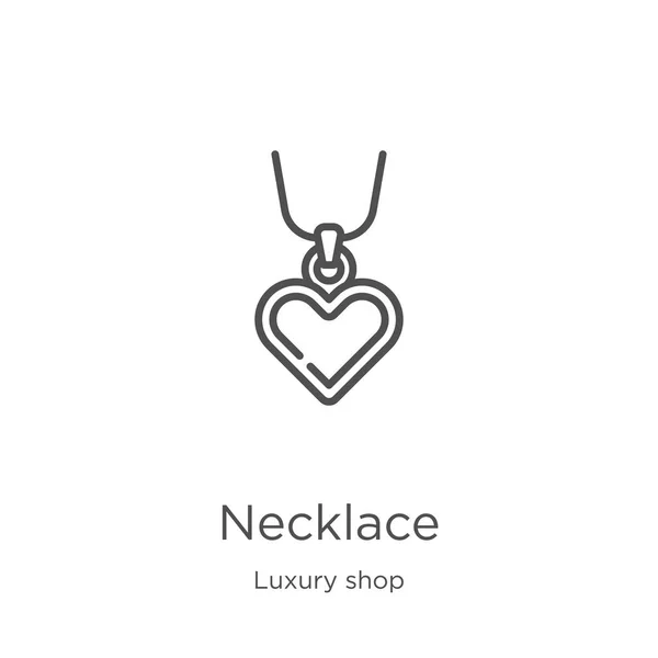 Collier icône vecteur de la collection boutique de luxe. Collier ligne mince illustration vectorielle icône contour. contour, mince icône de collier de ligne pour la conception de site Web et mobile, développement d'applications . — Image vectorielle