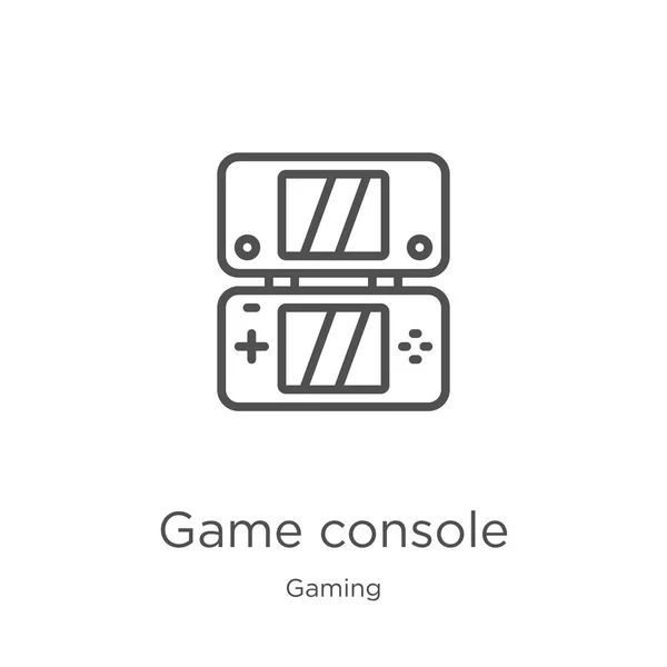 Game console icon vector from gaming collection. Thin line game console outline icon vector illustration. Outline, thin line game console icon for website design and mobile, app development. — Stock Vector