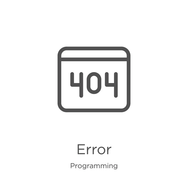 Error icon vector from programming collection. Thin line error outline icon vector illustration. Outline, thin line error icon for website design and mobile, app development. — Stock Vector