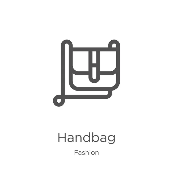 Vetor ícone bolsa da coleção de moda. Linha fina bolsa esboço ícone vetor ilustração. Esboço, ícone de bolsa de linha fina para design de site e celular, desenvolvimento de aplicativos . —  Vetores de Stock