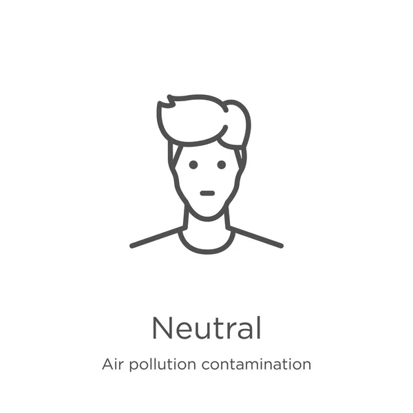 Vector ícone neutro da recolha de contaminação da poluição atmosférica. Desenho fino linha neutra ícone vetor ilustração. Esboço, ícone neutro linha fina para o design do site e móvel, desenvolvimento de aplicativos . — Vetor de Stock