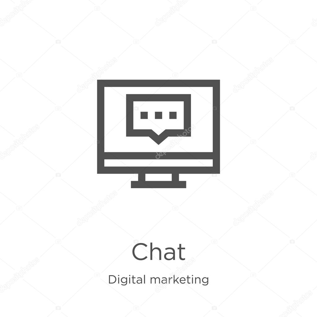 chat icon vector from digital marketing collection. Thin line chat outline icon vector illustration. Outline, thin line chat icon for website design and mobile, app development.