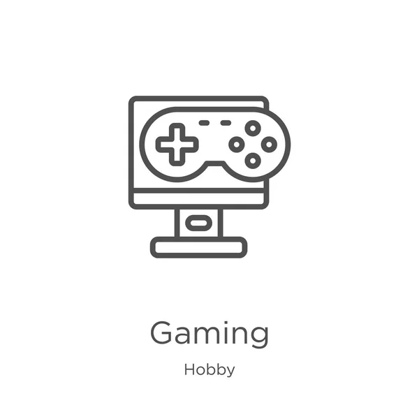Vector icono de juego de la colección hobby. Ilustración de vectores de iconos delgada línea de juego. Esquema, icono de juego de línea delgada para el diseño del sitio web y móvil, desarrollo de aplicaciones . — Vector de stock
