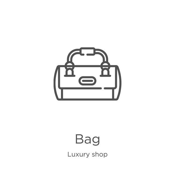 Táska ikon vektor-ból luxus bolt gyűjtemény. Vékonyvonalas táska vázlat ikon vektor illusztráció. Vázlat, vékony vonal táska ikon részére website tervez és mozgatható, app fejlődés. — Stock Vector