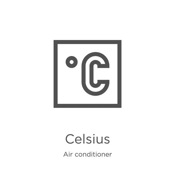 Celsiussymbolvektor aus der Sammlung von Klimaanlagen. dünne Linie Celsius umreißt Symbol-Vektor-Illustration. Umriss, dünne Linie celsius Symbol für Website-Design und mobile, App-Entwicklung. — Stockvektor