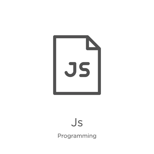 プログラミング コレクションからの js アイコン ベクトル。細い線 js アウトライン アイコン ベクトル イラストレーション。アウトライン、ウェブサイトのデザインとモバイル、アプリ開発のための細い線jsアイコン. — ストックベクタ