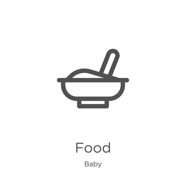 Vetor de ícone de comida da coleção de bebê. Forma linha comida esboço ícone vetor ilustração. Esboço, ícone de comida de linha fina para design de site e celular, desenvolvimento de aplicativos . — Vetor de Stock