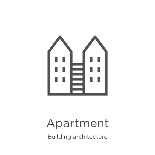 Apartment icon vector from building architecture collection. Thin line apartment outline icon vector illustration. Outline, thin line apartment icon for website design and mobile, app development. — Stock Vector