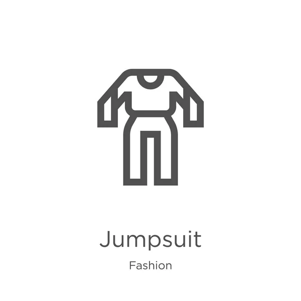 JumpSuit ikonra vektor a divat gyűjtemény. Vékony vonal JumpSuit vázlat ikon vektor illusztráció. Vázlat, vékony vonal JumpSuit ikon weboldal tervezés és a mobil, app fejlesztés. — Stock Vector