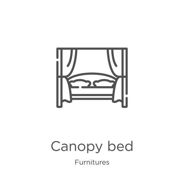 Himmelbett-Icon-Vektor aus der Möbelkollektion. dünne Linie Himmelbett Umriss Symbol Vektor Illustration. Umriss, dünne Linie Himmelbett-Symbol für Website-Design und mobile, App-Entwicklung. — Stockvektor