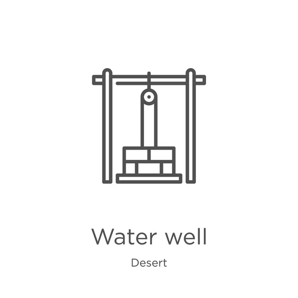 Από τη συλλογή της ερήμου. Εικόνα διανυσματικού διανύσματος με λεπτή γραμμή νερού εικόνας. Περίγραμμα, λεπτή γραμμή νερό εικονίδιο για το σχεδιασμό της ιστοσελίδας και το κινητό, ανάπτυξη εφαρμογών. — Διανυσματικό Αρχείο