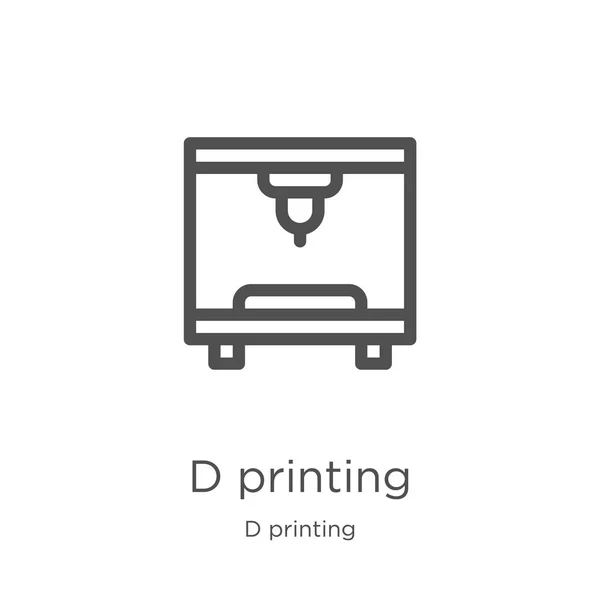 D printing icon vector from d printing collection. Thin line d printing outline icon vector illustration. Outline, thin line d printing icon for website design and mobile, app development. Stock Illustration