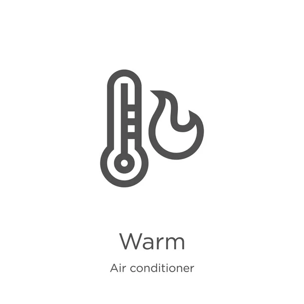 Warme Icon-Vektor aus Klimaanlage Sammlung. dünne Linie warme Umrisse Symbol Vektor Illustration. Umriss, dünne Linie warmes Symbol für Website-Design und mobile, App-Entwicklung. — Stockvektor