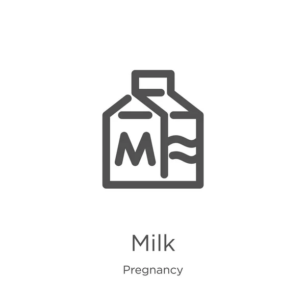 Vektor ikon mléka ze sběru těhotenství. Ilustrace ikon pro tenké čáry v mléčném obrysu Obrys, tenká čára mléka, ikona pro návrh webu a mobilní, vývoj aplikace. — Stockový vektor