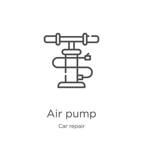 air pump icon vector from car repair collection. Thin line air pump outline icon vector illustration. Outline, thin line air pump icon for website design and mobile, app development.