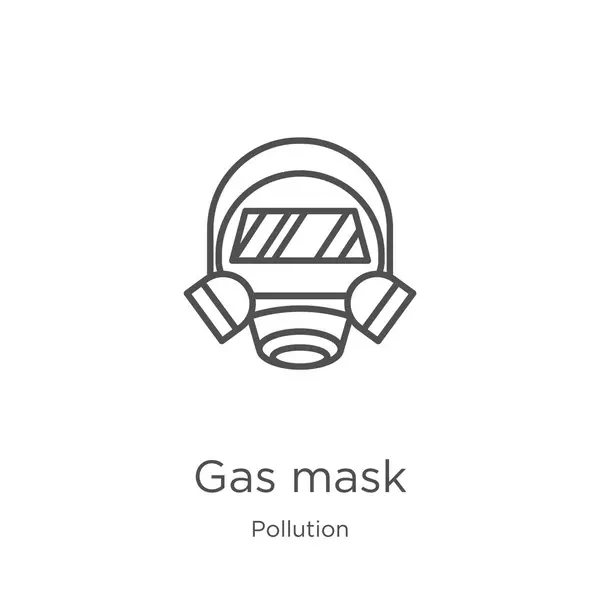 Από τη συλλογή ρύπανσης. Εικόνα διανυσματικών περιγραμμάτων μάσκας φυσικού αερίου γραμμής. Περίγραμμα, εικονίδιο μάσκας αερίου λεπτής γραμμής για σχεδιασμό ιστοσελίδων και κινητή, ανάπτυξη εφαρμογών. — Διανυσματικό Αρχείο