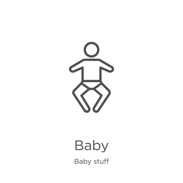 Baby icon vector from baby stuff collection. Thin line baby outline icon vector illustration. Outline, thin line baby icon for website design and mobile, app development. — Stock Vector