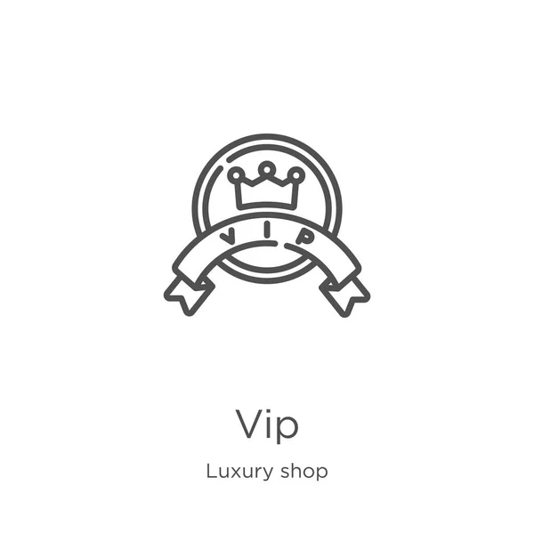 VIP-icoon vector uit luxe winkel collectie. Dunne lijn VIP overzicht pictogram vector illustratie. Overzicht, Thin Line VIP-icoon voor website-ontwerp en mobiel, app-ontwikkeling. — Stockvector