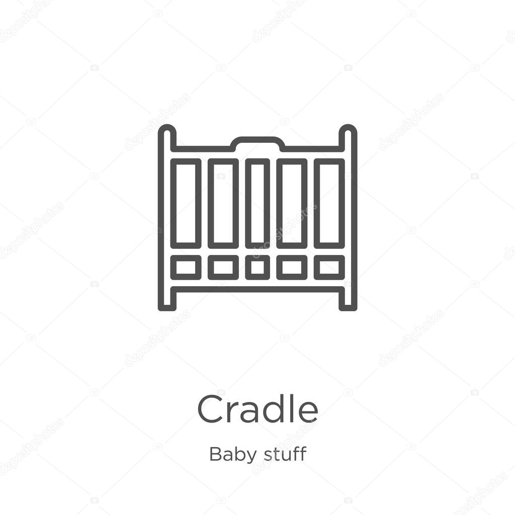 Cradle icon. Element of baby stuff collection for mobile concept and web apps icon. Outline, thin line cradle icon for website design and mobile, app development