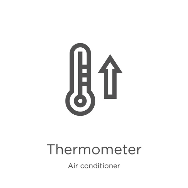 Thermometer-Symbolvektor aus der Sammlung von Klimaanlagen. dünne Linie Thermometer umreißt Symbol Vektor Illustration. Umriss, dünne Linie Thermometer-Symbol für Website-Design und mobile, App-Entwicklung. — Stockvektor