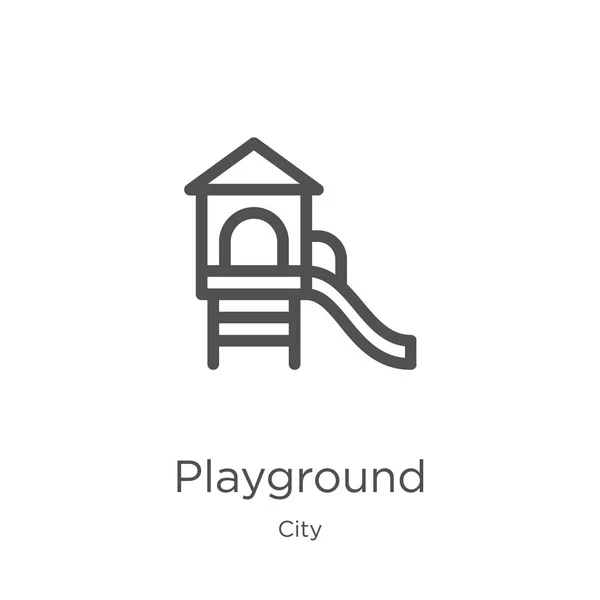 Spielplatz-Symbolvektor aus der Stadtsammlung. Thin Line Playground Outline Icon Vektor Illustration. Umriss, dünne Linie Spielplatz-Symbol für Website-Design und mobile, App-Entwicklung. — Stockvektor