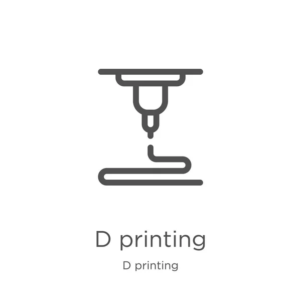 D printing icon vector from d printing collection. Thin line d printing outline icon vector illustration. Outline, thin line d printing icon for website design and mobile, app development. Stock Vector