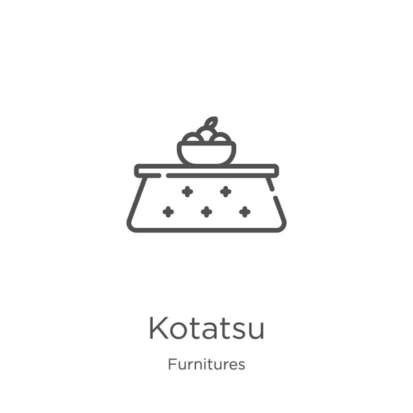 Kotatsu Icon Vector aus der Möbelkollektion. dünne Linie kotatsu Umriss Symbol Vektor Illustration. Umriss, dünne Linie kotatsu Symbol für Website-Design und mobile, App-Entwicklung. — Stockvektor