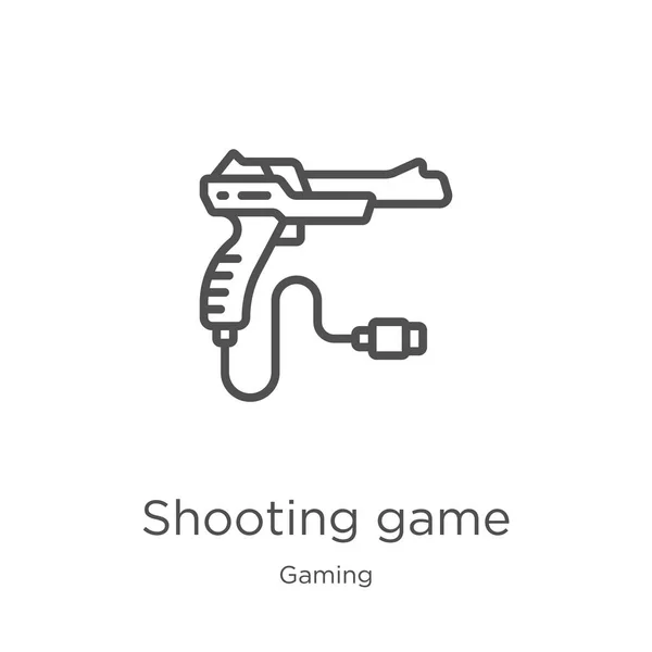 Shooting Game pictogram vector van gaming collectie. Dunne lijn Shooting Game overzicht pictogram vector illustratie. Overzicht, dunne lijn Shooting Game icoon voor website ontwerp en mobiel, app ontwikkeling. — Stockvector