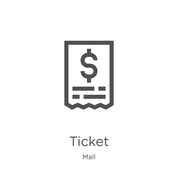 Ticketsymbol-Vektor aus der Mall-Sammlung. Thin Line Ticket Outline Icon Vektor Illustration. Umriss, dünne Linie Ticket-Symbol für Website-Design und mobile, App-Entwicklung. — Stockvektor