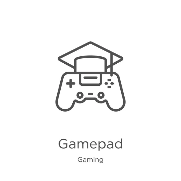 Gamepad vector icono de la colección de juegos. Línea delgada gamepad esquema icono vector ilustración. Esquema, línea delgada icono de gamepad para el diseño del sitio web y móvil, desarrollo de aplicaciones . — Vector de stock