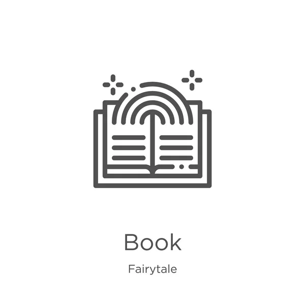 Fairytale koleksiyonundan kitap simgesi vektör. İnce çizgi kitap anahat simgesi vektör çizimi. Anahat, web sitesi tasarımı ve mobil, uygulama geliştirme için ince çizgi kitap simgesi. — Stok Vektör