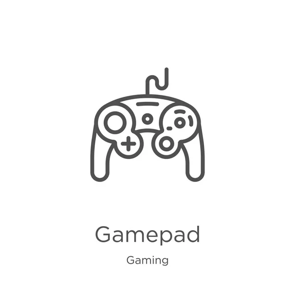 Gamepad icon vector from gaming collection. Thin line gamepad outline icon vector illustration. Outline, thin line gamepad icon for website design and mobile, app development. — Stock Vector