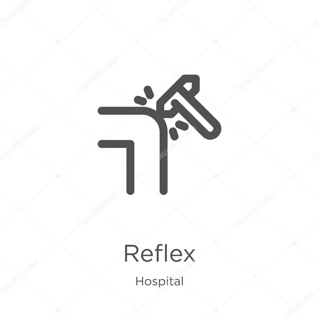 reflex icon vector from hospital collection. Thin line reflex outline icon vector illustration. Outline, thin line reflex icon for website design and mobile, app development.