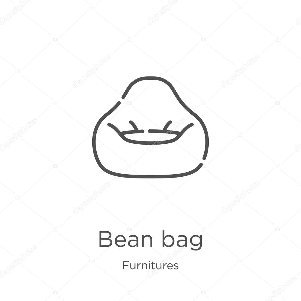 Bean bag icon. Element of furnitures collection for mobile concept and web apps icon. Outline, thin line bean bag icon for website design and mobile, app development