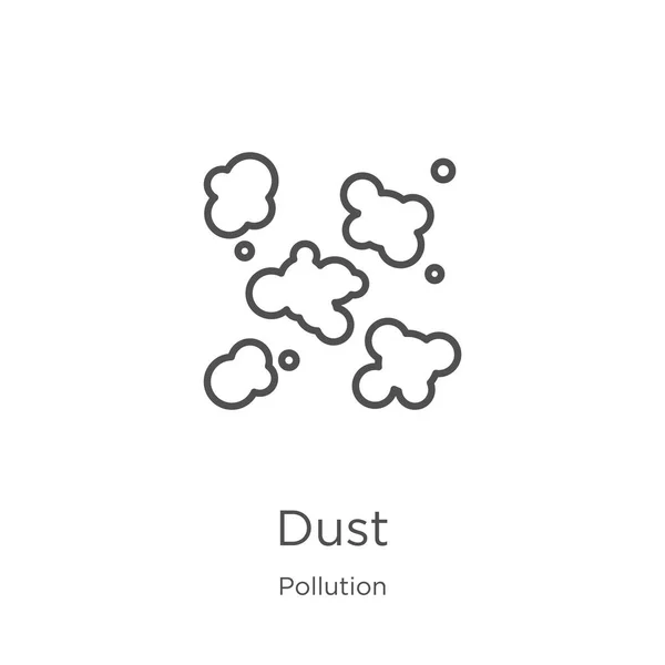 Από τη συλλογή ρύπανσης. Εικόνα διανυσματικού περιγράμματος της σκόνης με λεπτές γραμμές. Περίγραμμα, εικονίδιο σκόνης λεπτού γραμμής για σχεδιασμό ιστοσελίδων και κινητή, ανάπτυξη εφαρμογών. — Διανυσματικό Αρχείο