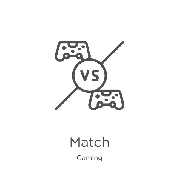 Match Icon Vector från Gaming Collection. Tunna linje match kontur ikon vektor illustration. Kontur, tunn linje match ikon för webbdesign och mobil, App utveckling. — Stock vektor