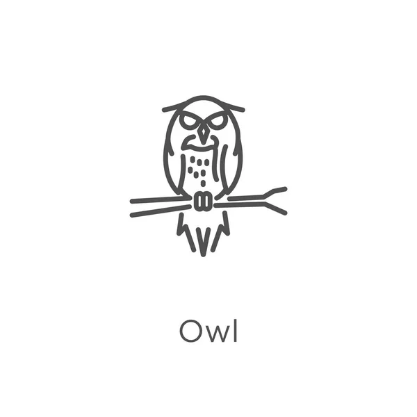 Uil pictogram vector uit Owl collectie. Dunne lijn uil overzicht pictogram vector illustratie. Overzicht, Thin Line Owl icoon voor website ontwerp en mobiel, app ontwikkeling. — Stockvector