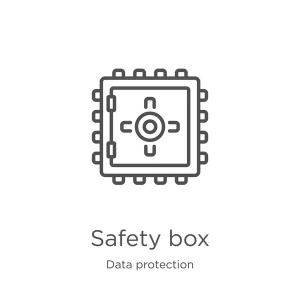 Safety box icon vector from data protection collection. Thin line safety box outline icon vector illustration. Outline, thin line safety box icon for website design and mobile, app development. — Stock Vector