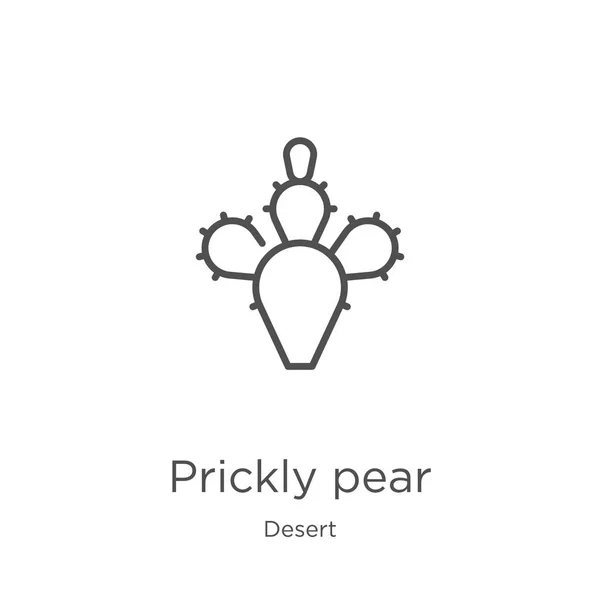 Prickly pear icon vector from desert collection. Thin line prickly pear outline icon vector illustration. Outline, thin line prickly pear icon for website design and mobile, app development. — Stock Vector