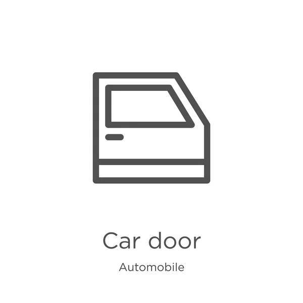 Іконка двері автомобіля вектор з автомобільної колекції. Тонка лінія дверей автомобіля контур значок Векторні ілюстрації. Контурна, тонка піктограма дверей автомобіля для дизайну веб-сайту та мобільного, розробка додатків . — стоковий вектор