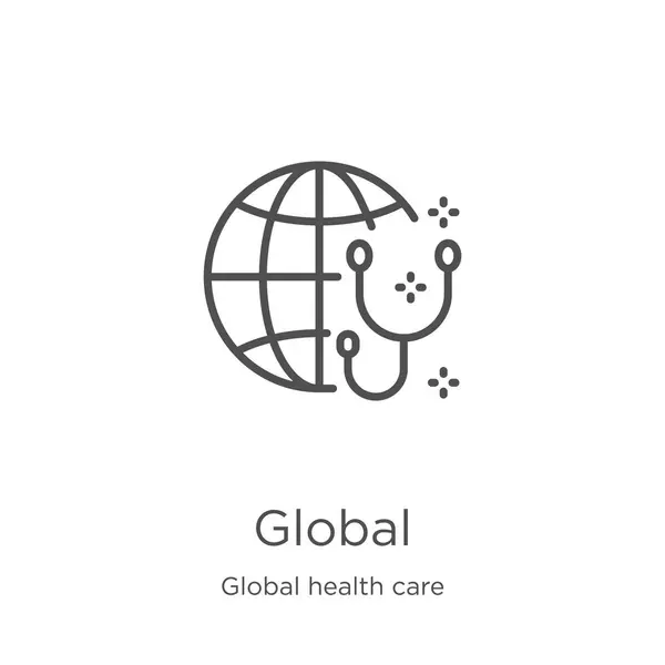 Global icon vector from global health care collection. Thin line global outline icon vector illustration. Outline, thin line global icon for website design and mobile, app development. — Stock Vector