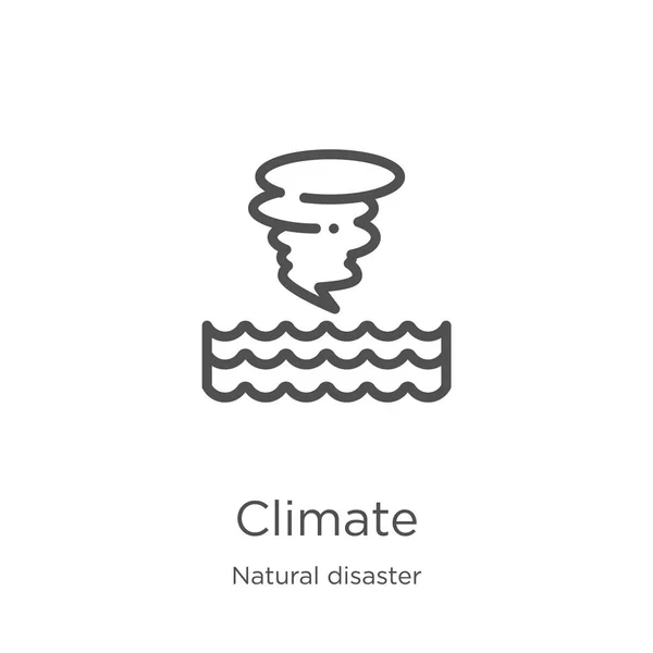 Klimaat pictogram vector uit natuurrampen collectie. Dunne lijn klimaat overzicht pictogram vector illustratie. Overzicht, Thin Line klimaat pictogram voor website-ontwerp en mobiele, app-ontwikkeling. — Stockvector