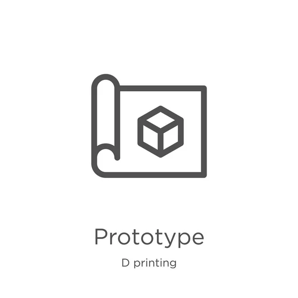 Prototype icon vector from d printing collection. Thin line prototype outline icon vector illustration. Outline, thin line prototype icon for website design and mobile, app development. — Stock Vector