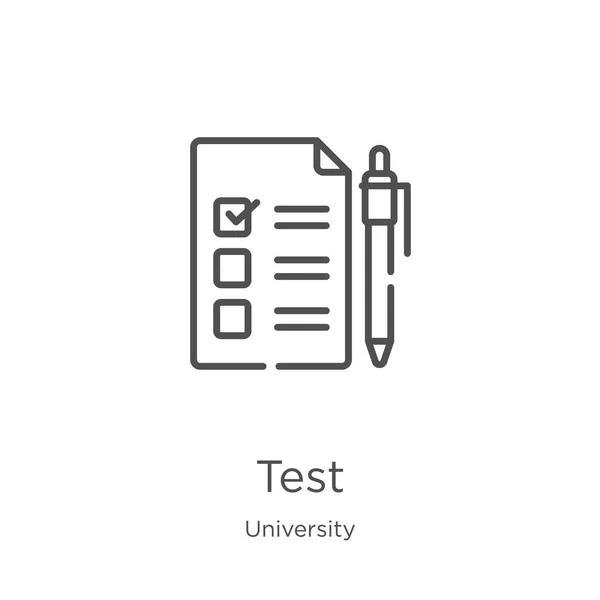 Вектор иконы из университетской коллекции. Тонкая линия тестового наброска иконка вектора иллюстрации. Контур, тонкая линия тестовый значок для дизайна сайта и мобильных устройств, разработка приложений . — стоковый вектор