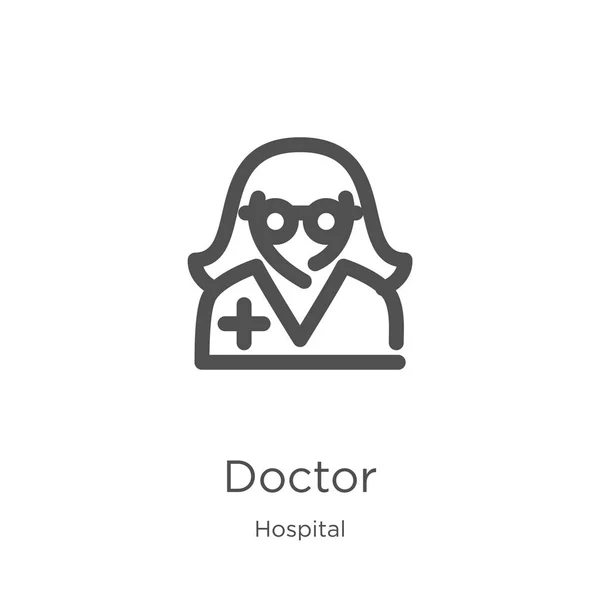 Vetor ícone médico da coleção do hospital. Linha fina médico esboço ícone vetor ilustração. Esboço, ícone médico linha fina para o design do site e móvel, desenvolvimento de aplicativos . — Vetor de Stock