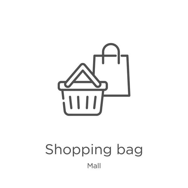 Vetor ícone saco de compras da coleção shopping. Linha fina saco de compras esboço ícone vetor ilustração. Esboço, ícone de saco de compras de linha fina para design de site e celular, desenvolvimento de aplicativos . — Vetor de Stock