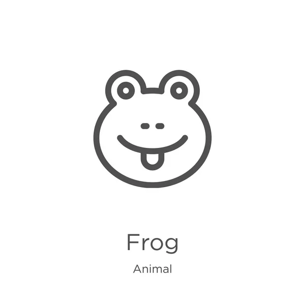 Frog Icon Vector från Animal Collection. Tunna linje groda kontur ikon vektor illustration. Kontur, tunn linje groda ikon för webbdesign och mobil, App utveckling. — Stock vektor