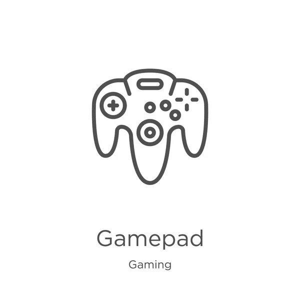 Symbol ikony Gamepad z kolekce her. Obrázek na ikoně ikony na tenké čáře. Obrys, ikona gamepad s tenkou čárou pro návrh webu a mobilní, vývoj aplikace. — Stockový vektor